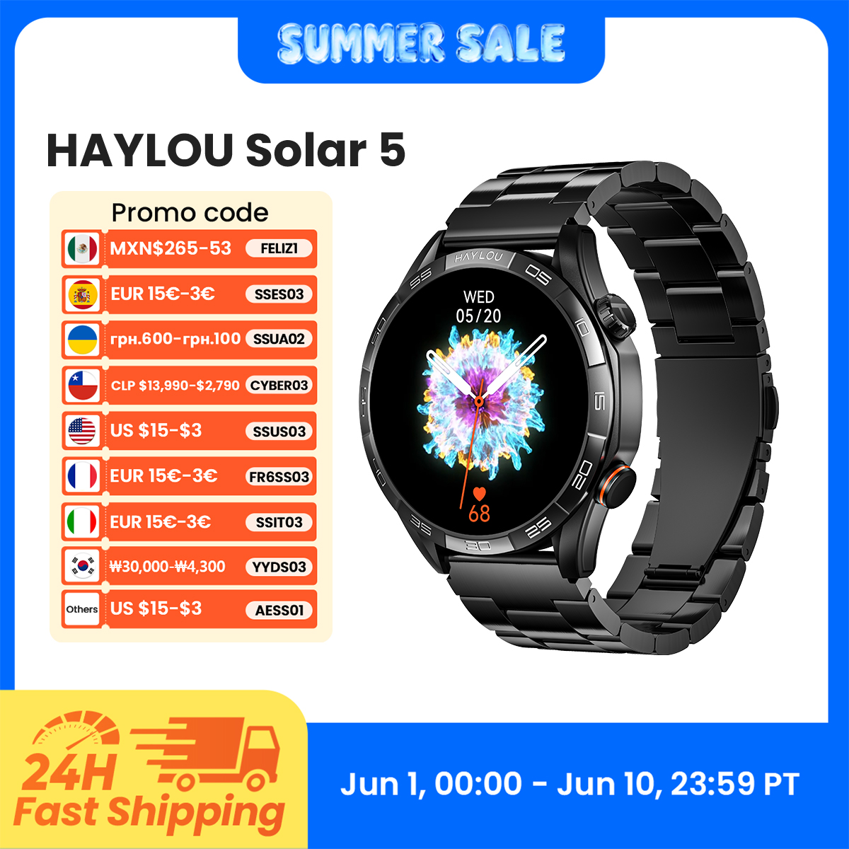 Smartwatch Faces - HAYLOU Solar 5 Voice Calling Smartwatch