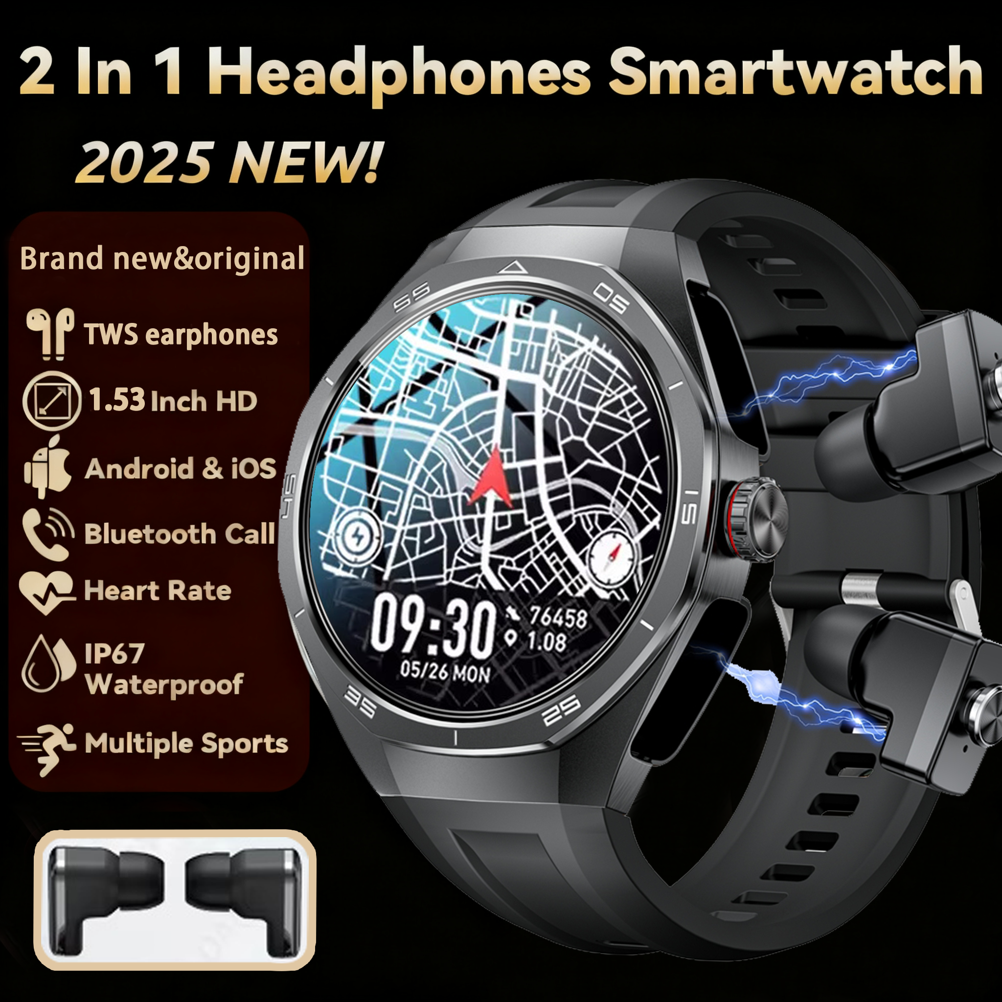 Smartwatch Headset - NFC Headset Smart Watch 2 in