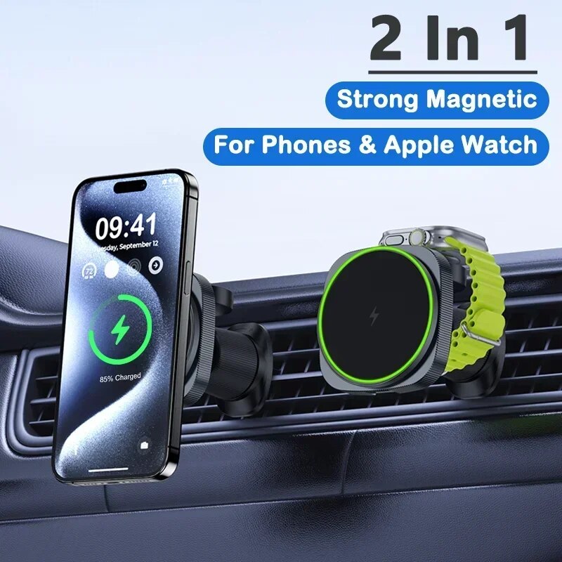 Wireless Charger Watch - 2 IN 1 Magnetic Wireless Car