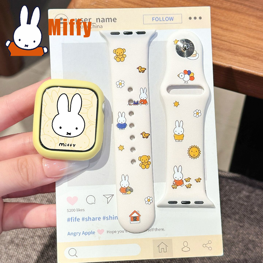 Watch Case Bumper - Kawaii Miffy Iwatch S1/2/3/4/5/6/7/8/9/10/SE/Ultra1/2 Watch Strap