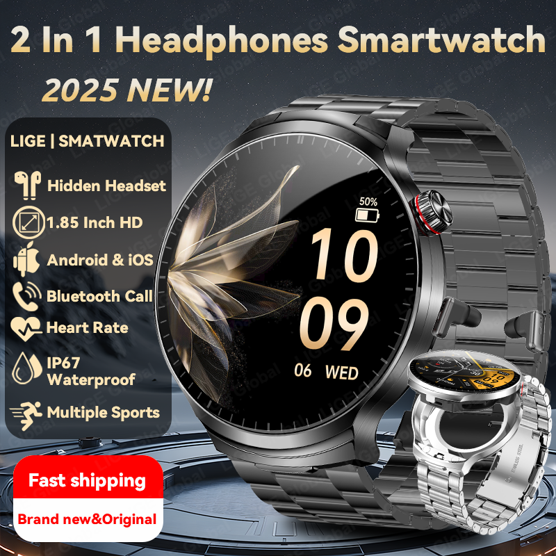 Smartwatch Headset - LIGE TWS 2 In 1 Headset