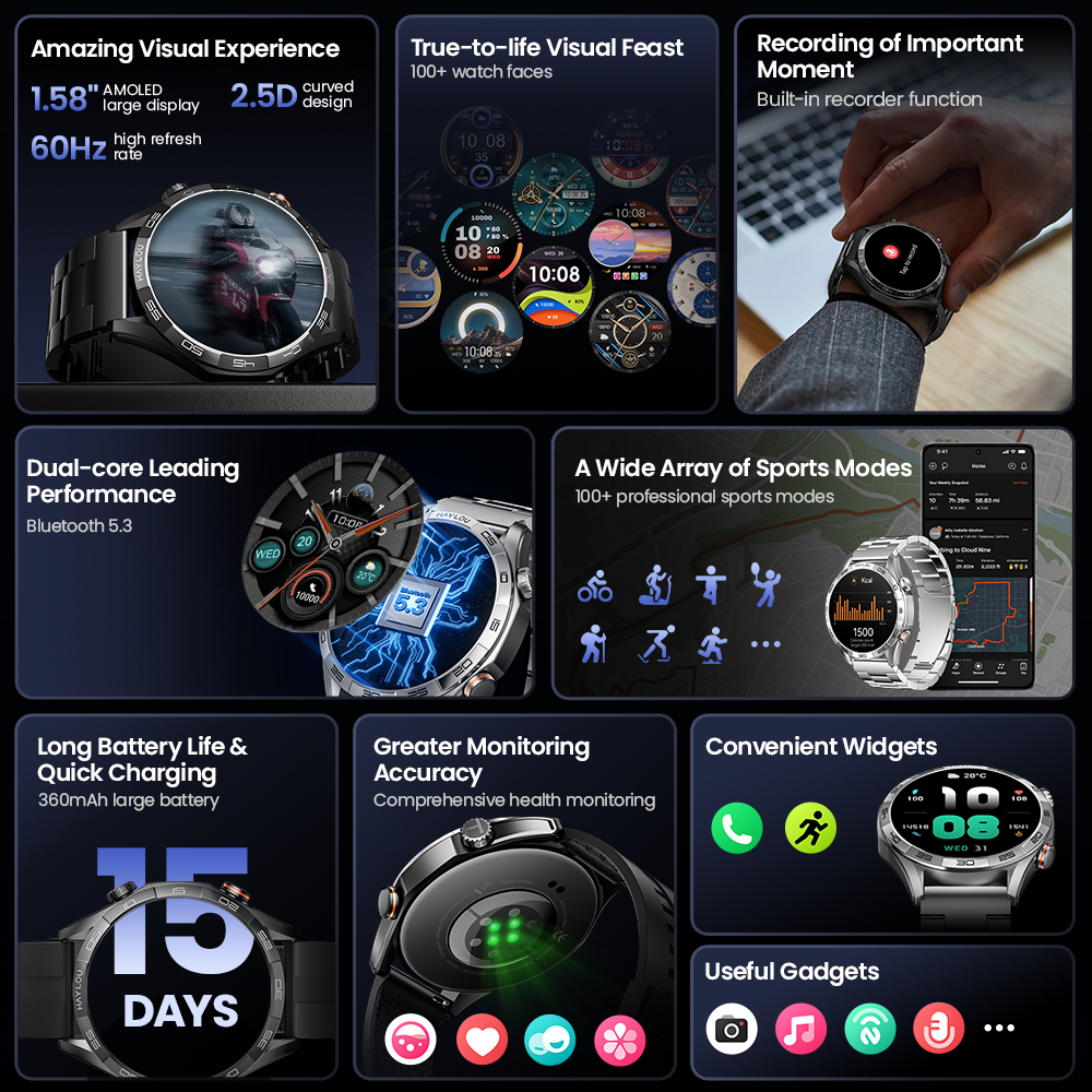 HAYLOU Solar 5 Voice Calling S - Smartwatch Faces ulasan dan harga