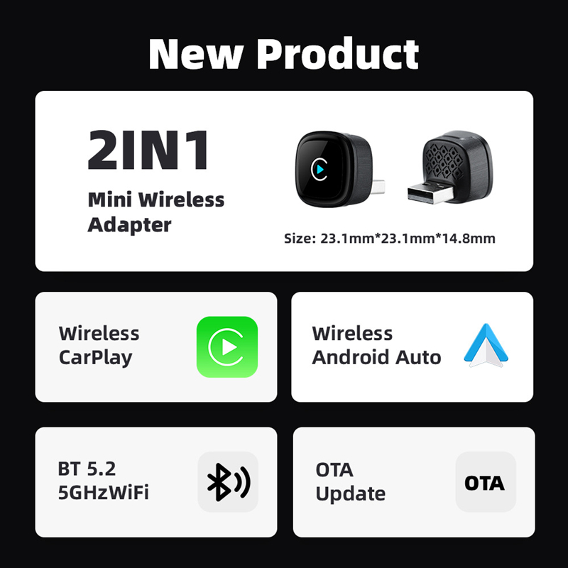 2 in 1 Wireless CarPlay Adapte - Smartwatch Universal ulasan dan harga