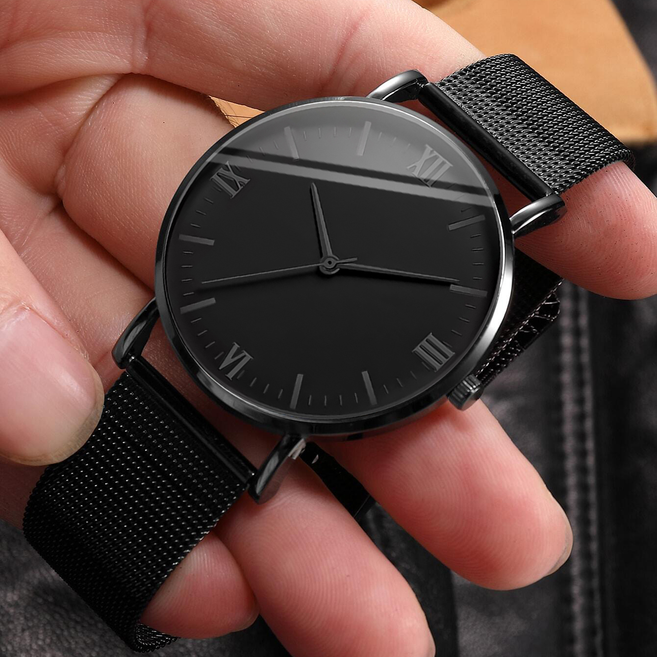 2PCS Men's Watch Fashion Roma  - Stainless Mesh Band ulasan dan harga