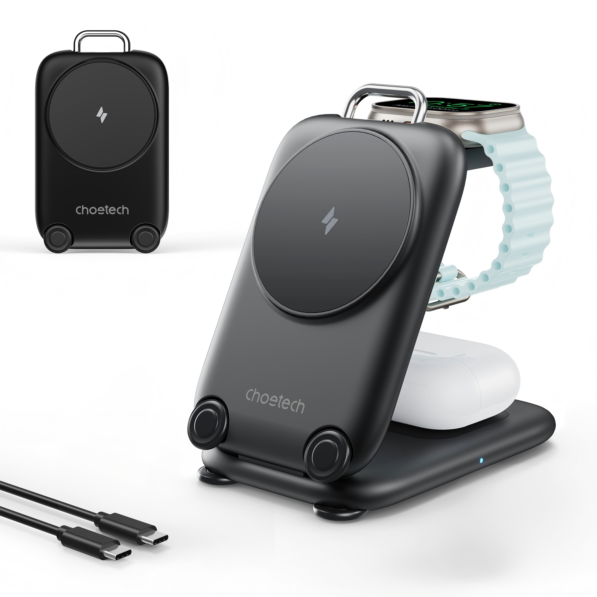 3-in-1  Travel Fast Charge Wir - Wireless Charger Watch ulasan dan harga