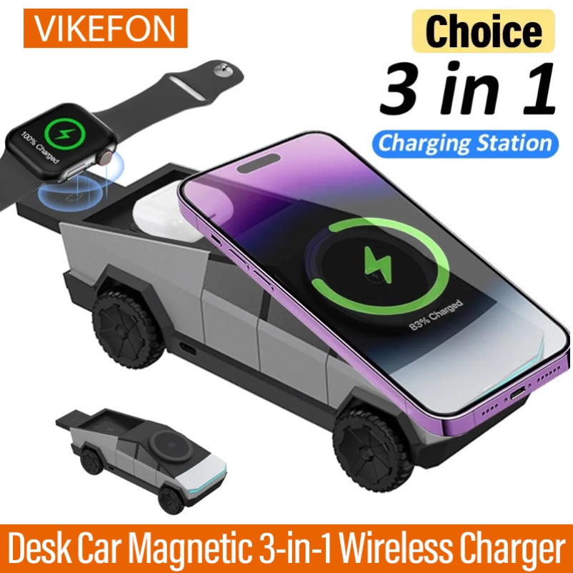 VIKEFON Desk Car Magnetic 3-in - Magnetic Charging Stand ulasan dan harga