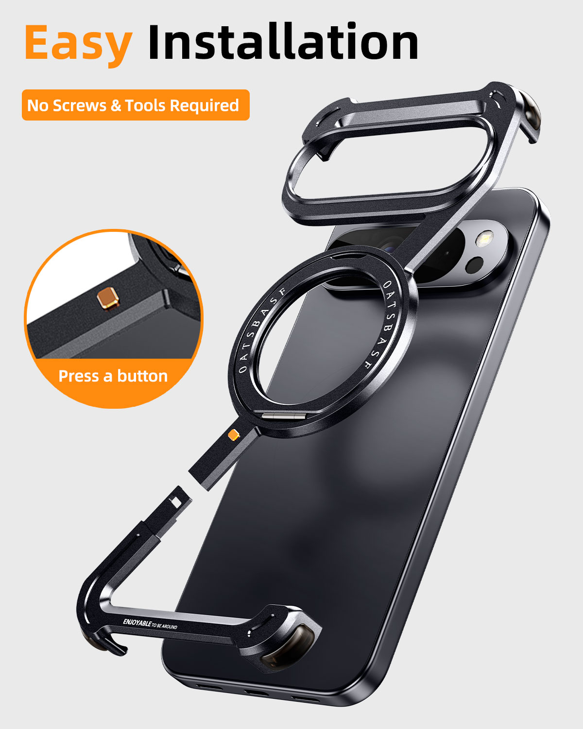Oatsbasf Metal Phone Case for  - Magnetic Charging Stand ulasan dan harga