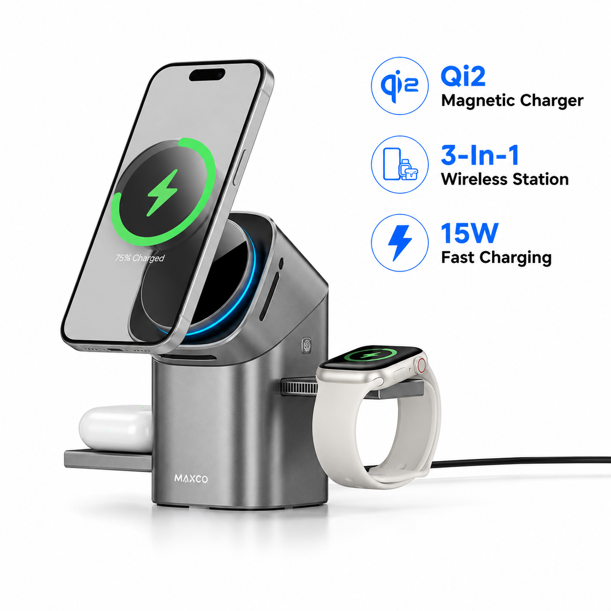 2026 Qi2 Automatic Touch Magne - Smartwatch Touch ulasan dan harga