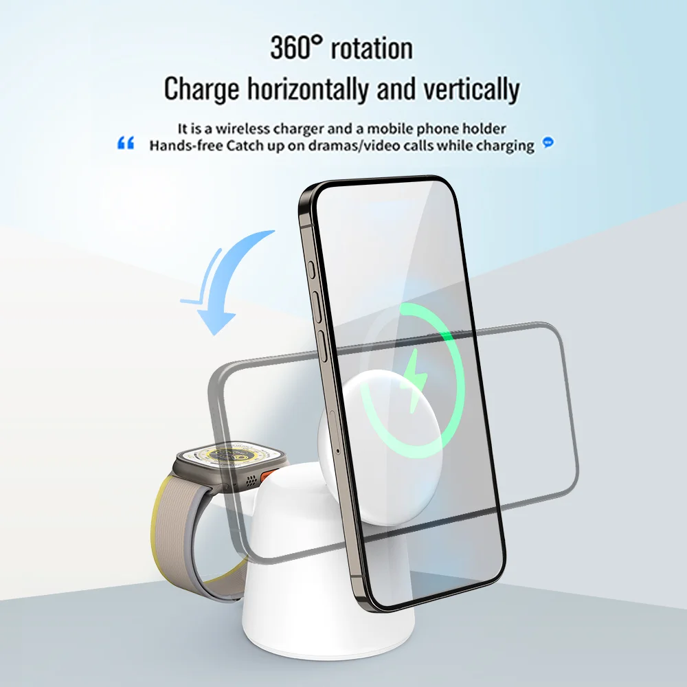 3 in 1 Magnetic Wireless Charg - Wireless Charger Watch ulasan dan harga