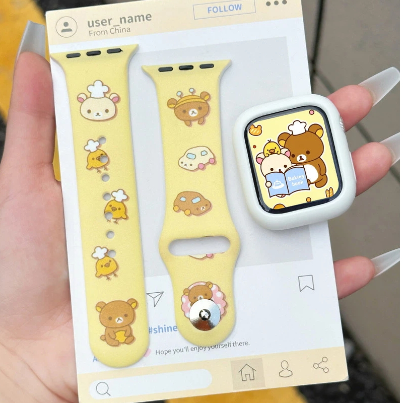 Cute Rilakkuma Print Silicone  - Silicone Band Replacement ulasan dan harga