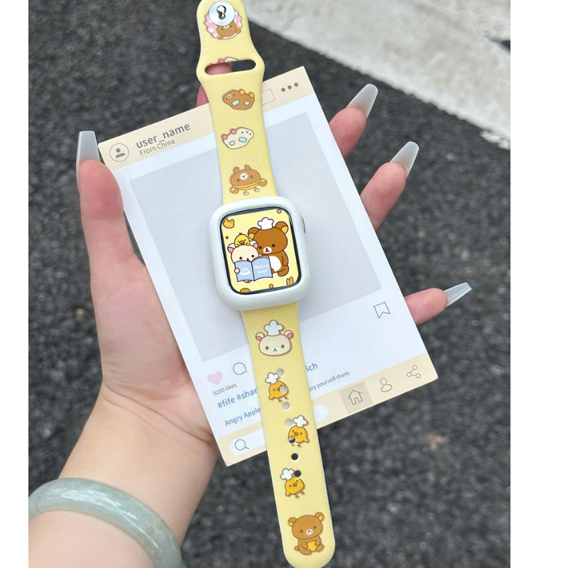 Cute Rilakkuma Print Silicone  - Silicone Band Replacement ulasan dan harga