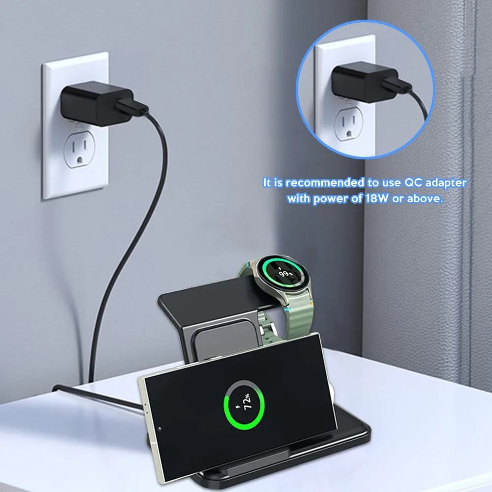3 IN 1 Wireless Charger Statio - Wireless Charger Watch ulasan dan harga