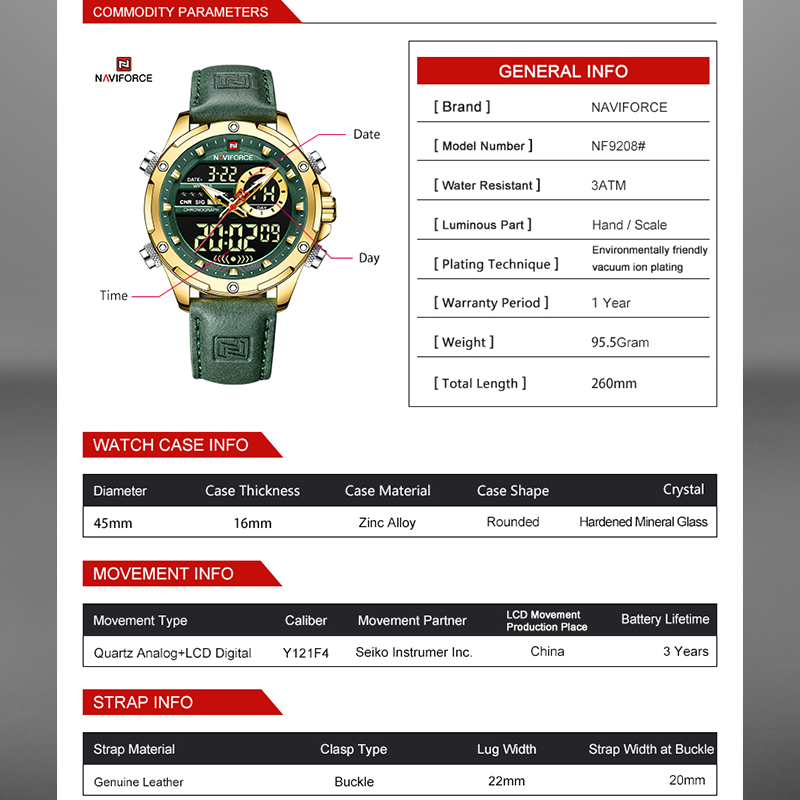 NAVIFORCE Luxury Men Quartz Wa - Smartwatch Guess ulasan dan harga