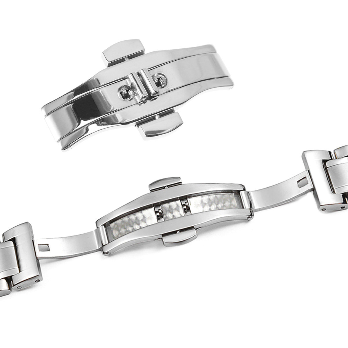 Stainless Steel Double Push Bu - Stainless Mesh Band ulasan dan harga