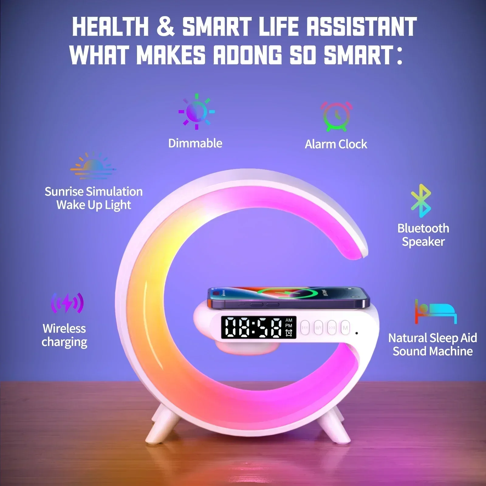 Wireless Charger Stand Pad RGB - Wireless Charger Watch ulasan dan harga