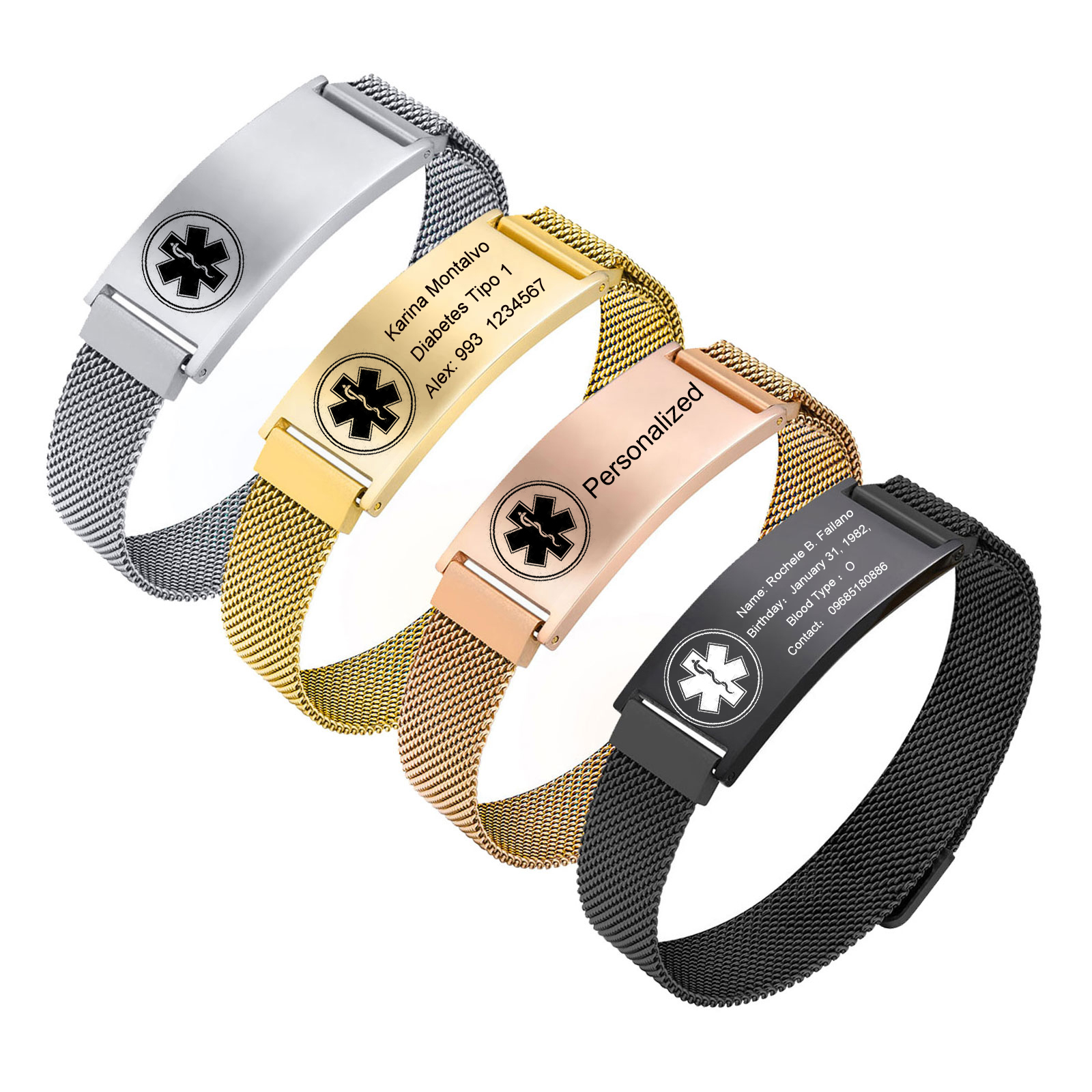Persoanlized Medical Alert ID  - Stainless Mesh Band ulasan dan harga