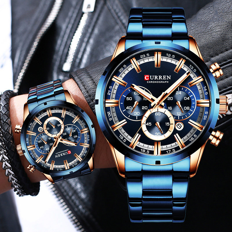 Curren Men's Watch Blue Dial S - Smartwatch Guess ulasan dan harga
