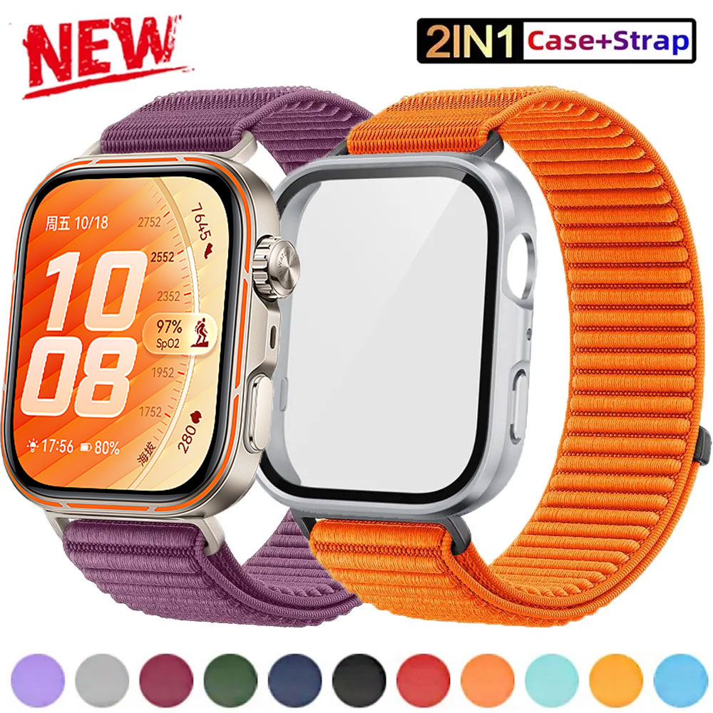 Tempered Glass Case+Sport Stra - Huawei Smartwatch Accessories ulasan dan harga