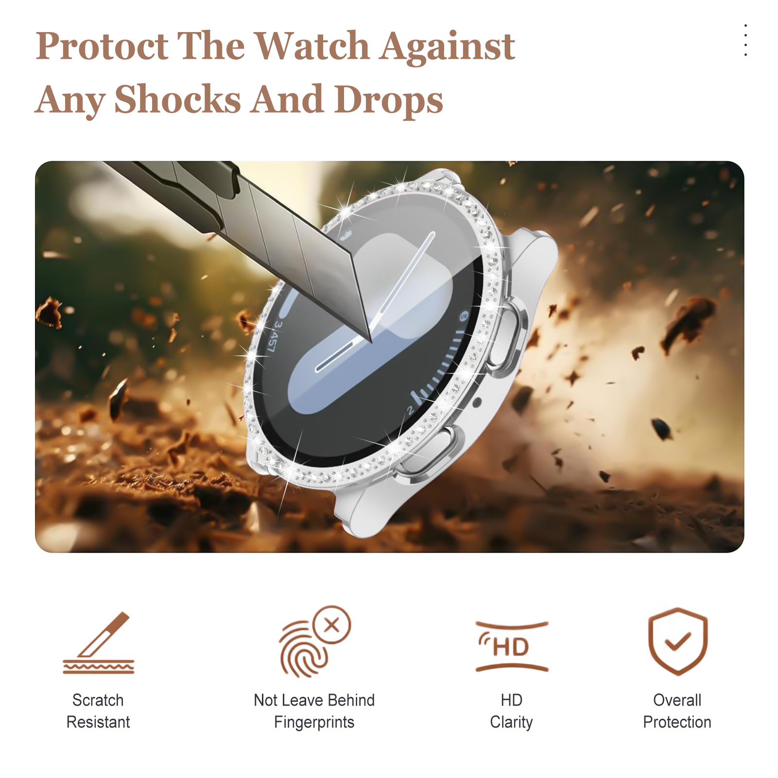 Glass+Diamond Case for Samsung - Smartwatch Watch Accessories For Women ulasan dan harga