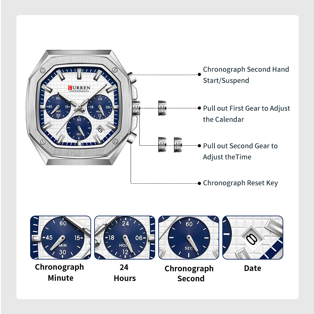 CUREEN Fashion Date Quartz Men - Smartwatch Guess ulasan dan harga